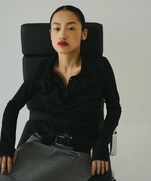 ポロシャツ ポロ 「3way」Halterneck Layered Polo｜ウォッシャブル/ロンT/夏服 レディース