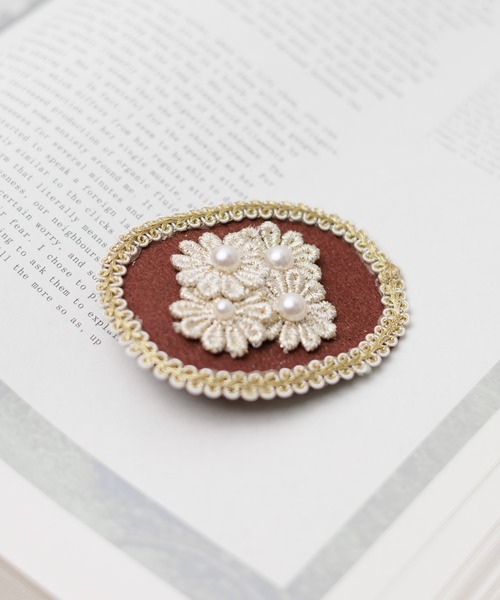 MUG ヘアクリップ 「フラワーモチーフ刺繍バレッタ」 : ZOZOTOWN Yahoo