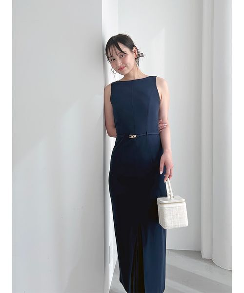 SNIDEL ワンピース SustainableベルティッドIラインワンピース