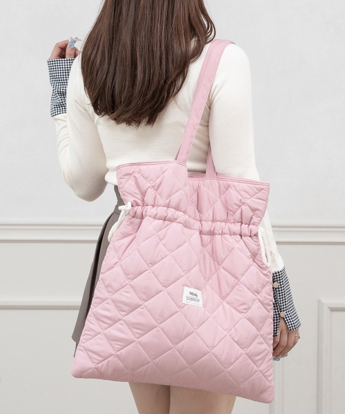 Miridy トートバッグ 大きめ 推し活「オシイロ」ナイロンキルティング
