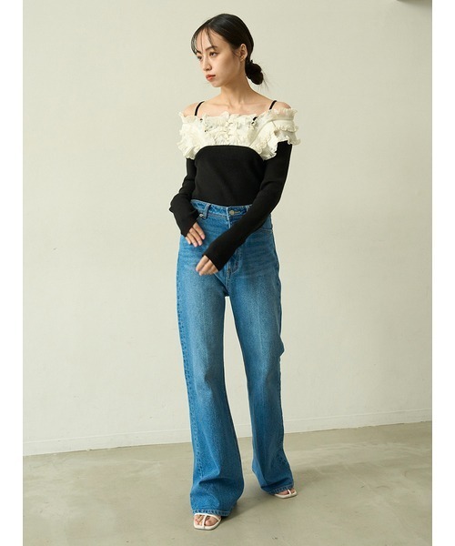 SNIDEL ブーツカットデニム 25SS サイズ0 SNIDEL 「SNIDEL」 ブーツカットデニムパンツ 0 ブルー