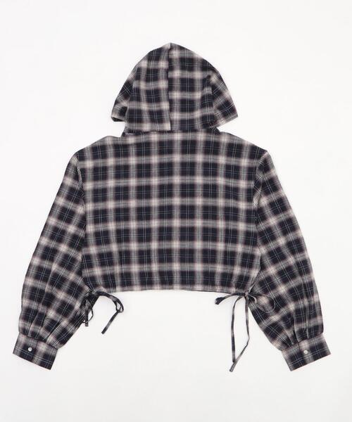 ブラウス シャツ フードチェックコンパクトシャツ レディース フードチェックコンパクトシャツ｜WEGO（ウィゴー） – WEGO