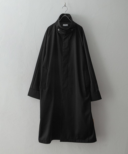 「Nilway」 ステンカラーコート LARGE ブラック メンズ_画像3
