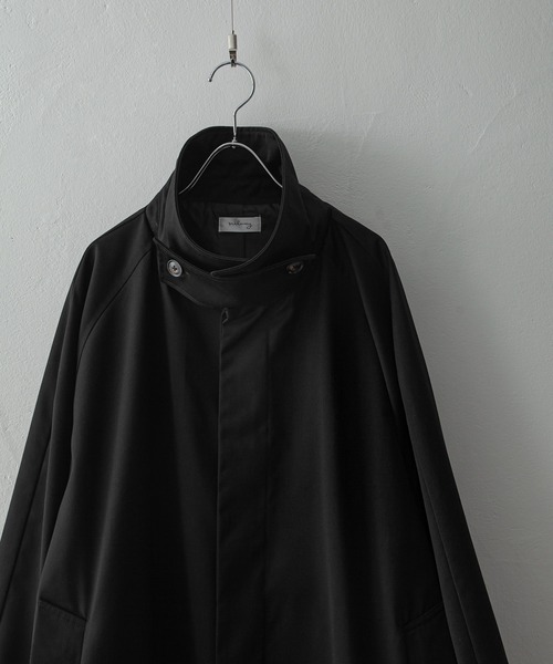 「Nilway」 ステンカラーコート LARGE ブラック メンズ_画像4