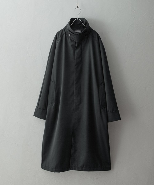 「Nilway」 ステンカラーコート LARGE ブラック メンズ_画像6