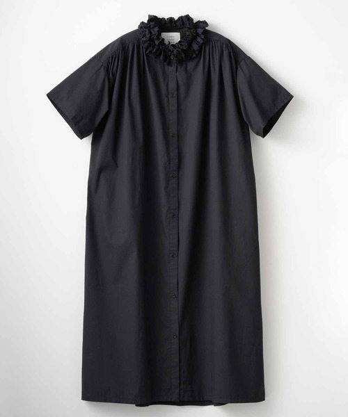 crinkle ワンピース 「crinkle crinkle」cotton frill collar