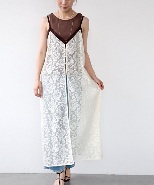 レースキャミワンピ Jines（ジネス） ワンピース レース2wayキャミワンピース : ZOZOTOWN