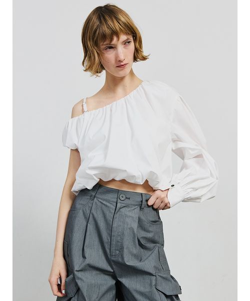 ブラウス シャツ Asymmetry Puffed Blouse レディース