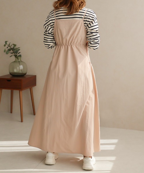 「Social GIRL」 キャミソールワンピース M ベージュ レディース_画像4