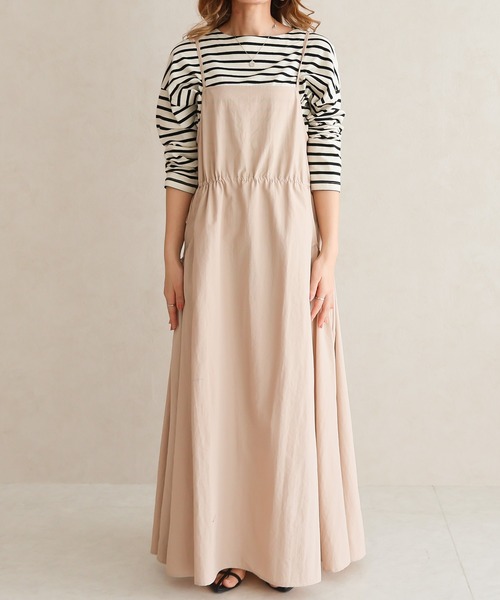 「Social GIRL」 キャミソールワンピース M ベージュ レディース_画像6