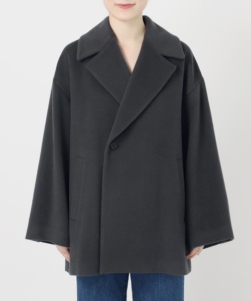 コート アウター ショートメルトモッサテイラーコクーンミドル レディース B.C STOCK（ベーセーストック） コート アウター ショートメルトモッサ