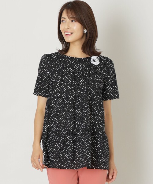 TO BE CHIC（トゥー ビー シック） 半袖ブラウス 40 ブラック 
