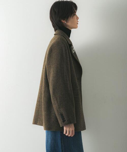 URBAN RESEARCH ブリティッシュウールツイードジャケット （カーキ） アーバンリサーチ URBAN RESEARCH ブリティッシュウールツイード