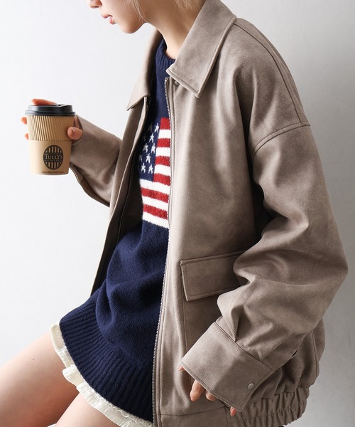 SpRay（スプレイ） ブルゾン アウター ヴィンテージスウェードZIP