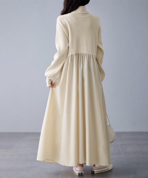 ワンピース ギャザー入りハイネックAラインワンピース | ブランド登録なし | 14