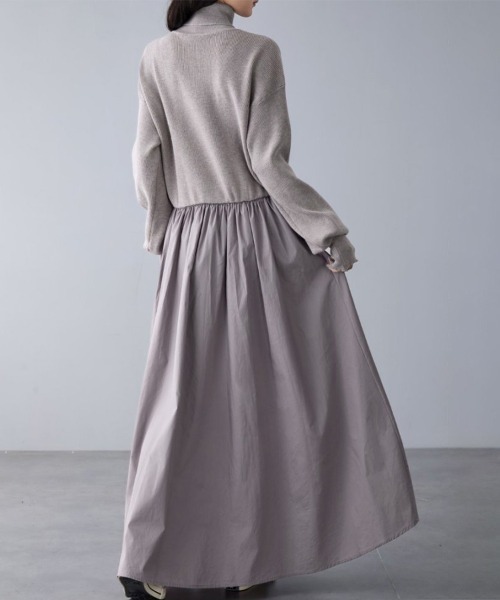 ワンピース ギャザー入りハイネックAラインワンピース | ブランド登録なし | 19