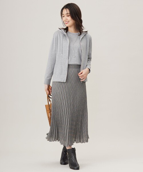 「J.PRESS Ladies」 ニットパーカー SMALL ブラック レディース_画像2