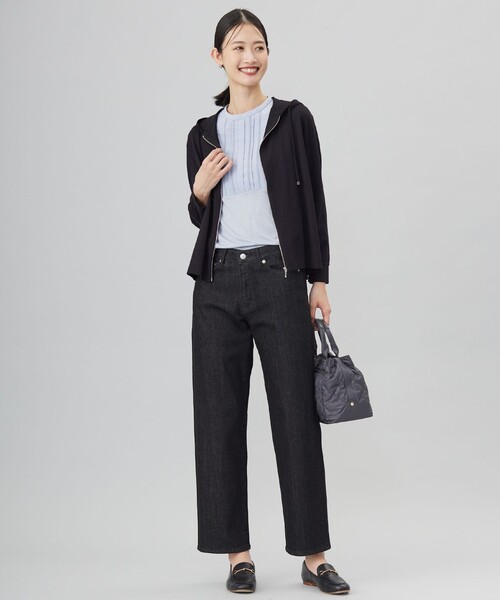 「J.PRESS Ladies」 ニットパーカー SMALL ブラック レディース_画像4
