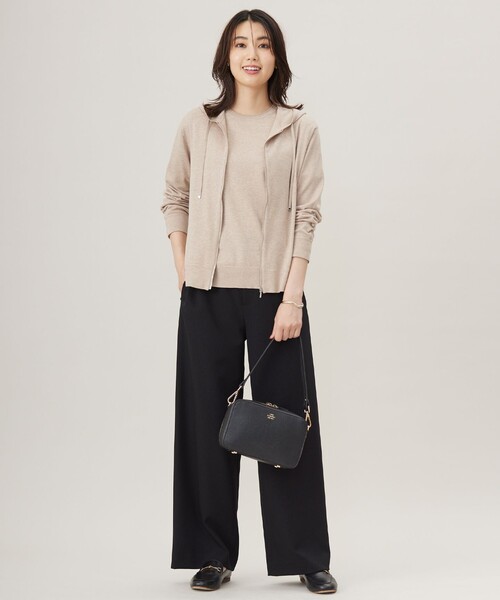 「J.PRESS Ladies」 ニットパーカー SMALL ブラック レディース_画像5