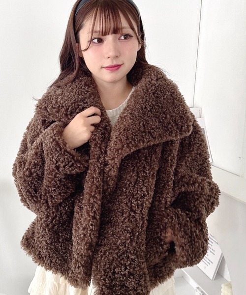 Loueme ステンカラーコート コート プードルファージャケット