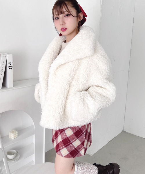 Loueme ステンカラーコート コート プードルファージャケット