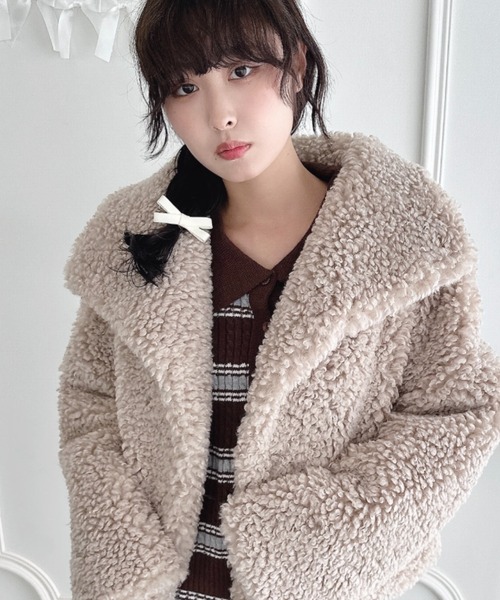 Loueme ステンカラーコート コート プードルファージャケット