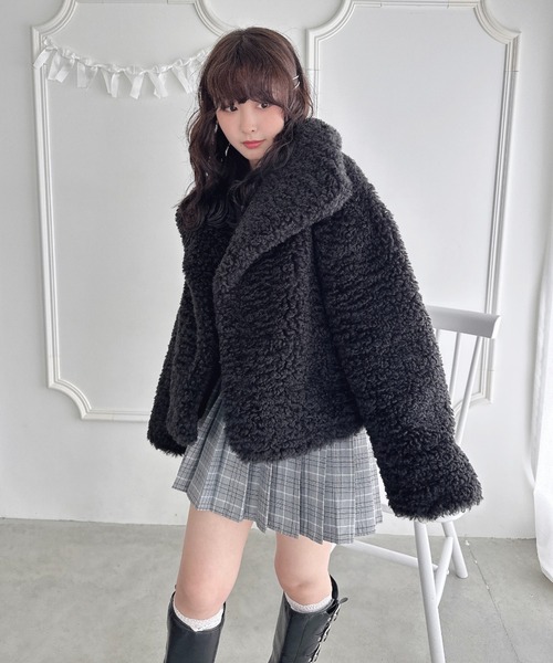 Loueme ステンカラーコート コート プードルファージャケット