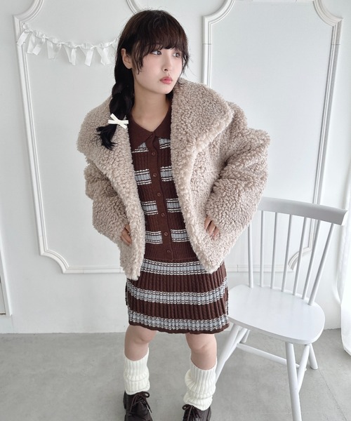 Loueme ステンカラーコート コート プードルファージャケット