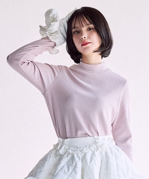 lilLilly（リルリリー） tシャツ ロゴタートルリブトップス レディース