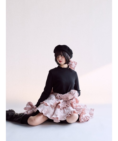 lilLilly（リルリリー） tシャツ ロゴタートルリブトップス レディース