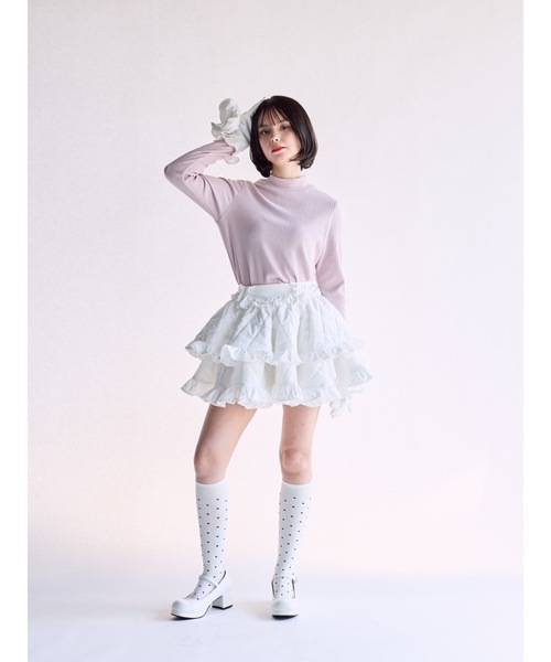 lilLilly（リルリリー） tシャツ ロゴタートルリブトップス レディース