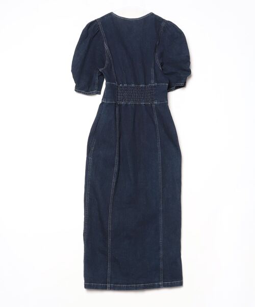 「U by SPICK&SPAN」 半袖ワンピース 38 ネイビー レディース_画像2