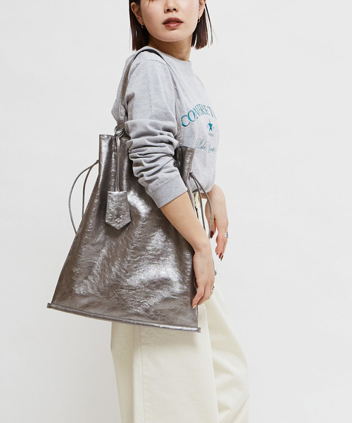 CONVERSE TOKYO トートバッグ METALLIC GATHERED TOTE BAG レディース