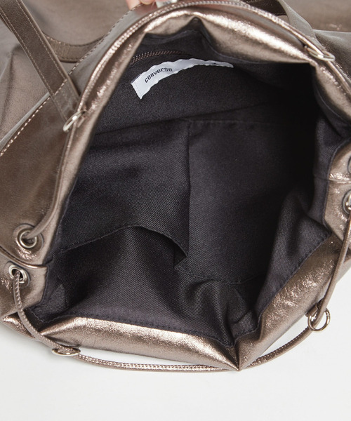 CONVERSE TOKYO トートバッグ METALLIC GATHERED TOTE BAG レディース