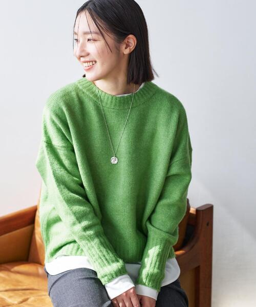 クラネ 長袖 ニット セーター クルーネック ストレッチ 1 S 緑 グリーン 楽天市場】CLANE（ニット・セーター｜トップス）：レディース