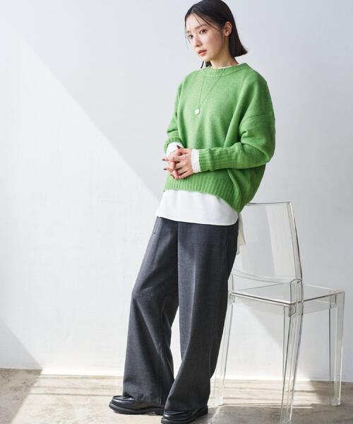 Dessin（デッサン） ニット セーター 「洗える」クルーネックワイド