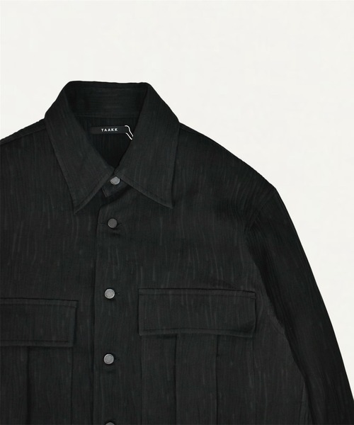ブルゾン アウター 「TAAKK/ターク」CREPE POCKET SHIRT メンズの画像