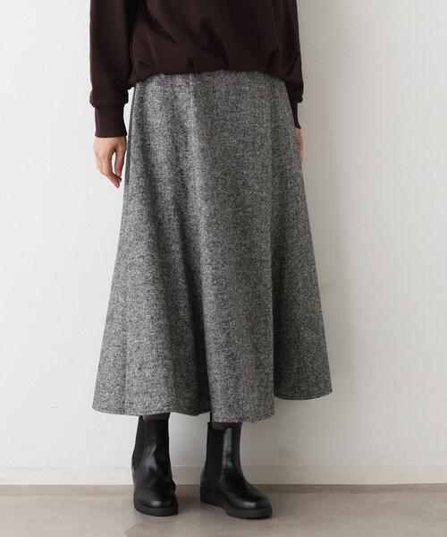 Dessin（デッサン） スカート 「洗える」ツイードフレアスカート