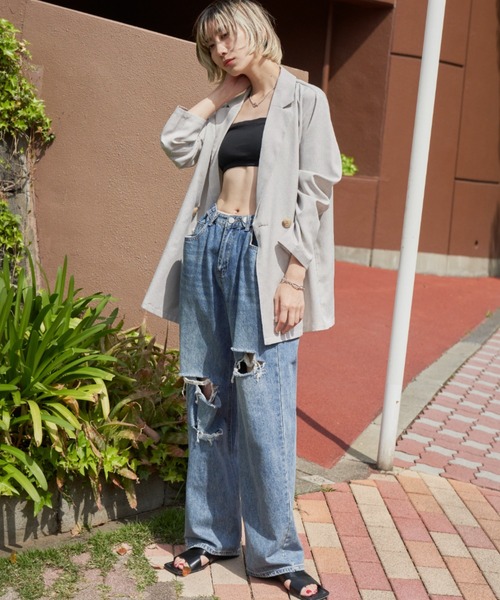 「Auntie Rosa Holiday」 テーラードジャケット FREE ベージュ レディース_画像7