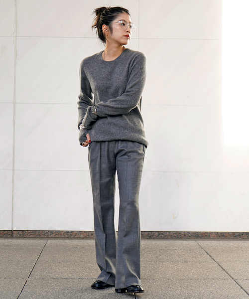 EVERYDAY I LIKE. ニット セーター カシミヤロングリブプルオーバー