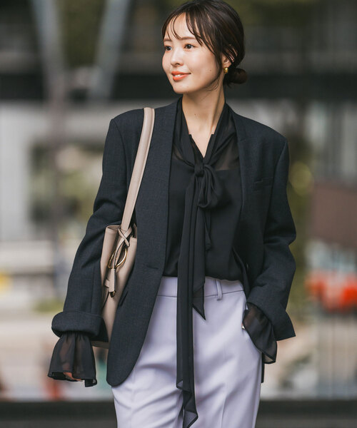 NOBLE（ノーブル） ノーカラージャケット 36 ベージュ レディース