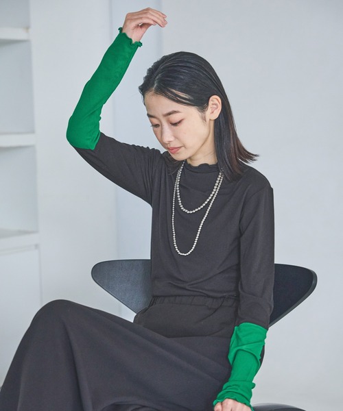LAKOLE（ラコレ） tシャツ メローエッジハイネック長袖 / 615914