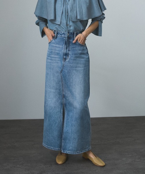 「SALON adam et rope'」 デニムパンツ M サックスブルー レディース_画像2