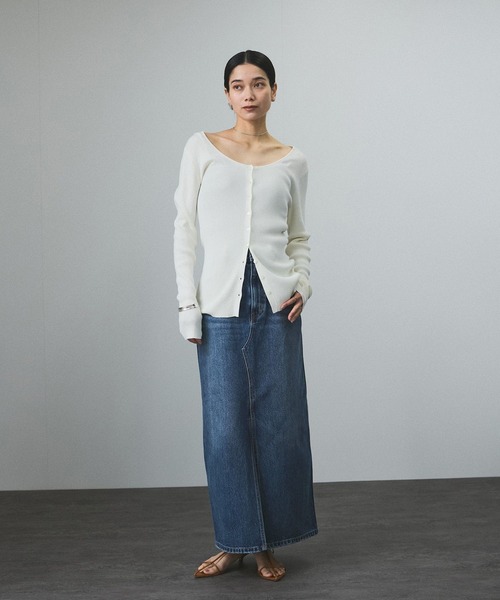 「SALON adam et rope'」 デニムパンツ M サックスブルー レディース_画像7