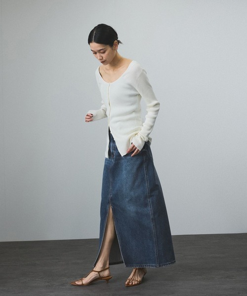 「SALON adam et rope'」 デニムパンツ M サックスブルー レディース_画像8