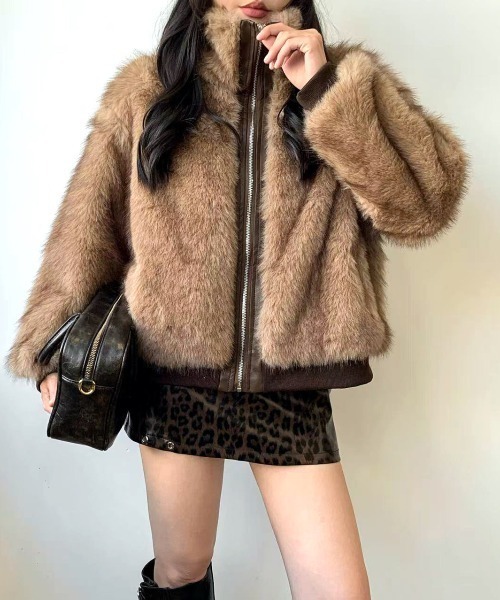 SHEENA（シーナ） ブルゾン アウター スタンドカラージップアップ