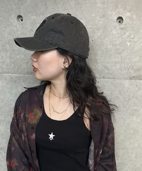 黒いハート型ロゴキャップ CONVERSE TOKYO キャップ 帽子 PIGMENT DYE HEART LOGO CAP レディース