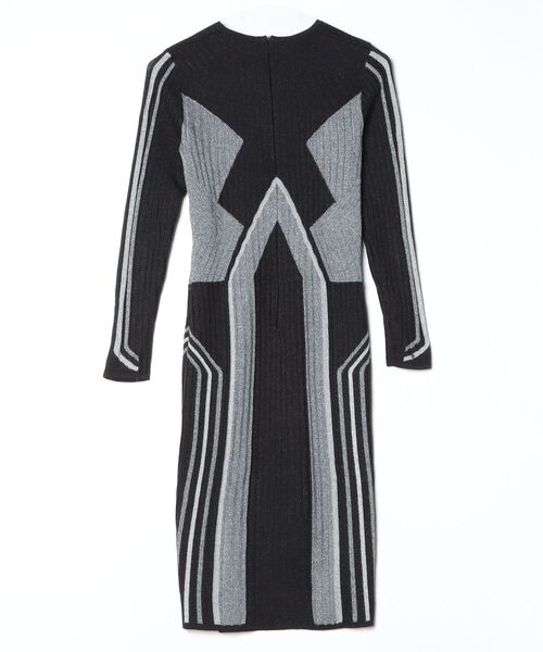 「Ted Baker」 ストライプ柄ニットワンピース 2 ブラック レディース_画像2