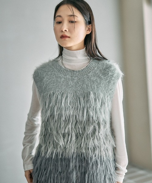 ミースロエ　シャギーベスト MIESROHE（ミースロエ）の「接結シャギーニットベスト（ベスト）」 - WEAR