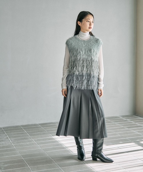 LEPSIM（レプシィム） ベスト ジレ 5ゲージシャギーMIXベスト 611427